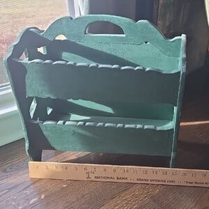 Vintage America Green Wooden Basket